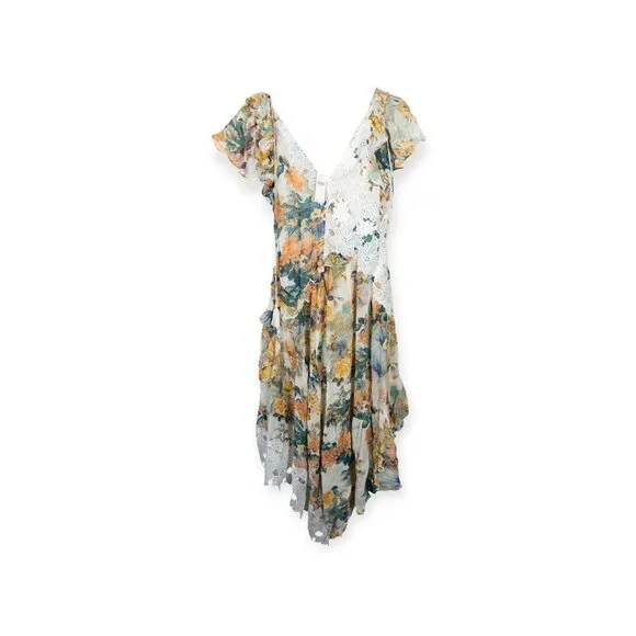 NWT Anthropologie Boho Floral Fairy Lace Dress SZ 4 - Picture 3 of 11